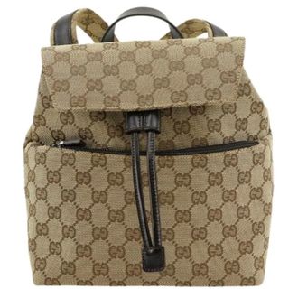 Gucci Pre-owned Backpacks, female, Brown, Size: ONE SIZE Pre-owned GG Canvas Backpack