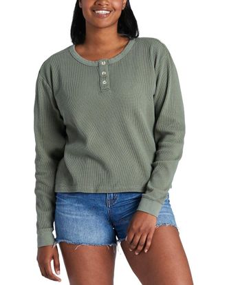 Life is good Boxy Thermal Henley