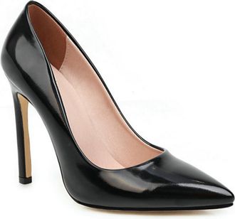 Generic Womens Pointed-Toe Wedding Bridal Shoes Slip On Stiletto Heel Formal Dress Pumps Evening Party Heels 11cm,Black,7.5 UK