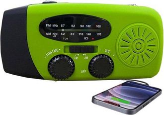 OEM Radio De Emergencia, Cable Usb, Radio De Emergencia Solar De Cuerda, Radio Emergencia Port&aacute;til, Energ&iacute;a Solar Cuerda, Alarma Sos, Pl&aacute;stico, Verde