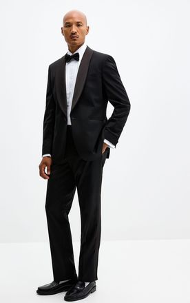 Le 31 Mens Satiny band tuxedo pant Wool weave by Marzotto London fit - Slim straight