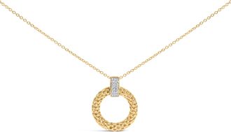 House of Brilliance Gold Vermeil 1/10 Cttw Diamond Bold Pendant Necklace