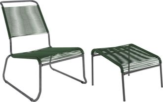 Schubiger M&ouml;bel Spaghetti-Kufen-Lounger-Hochlehner + Hocker S&auml;ntis
