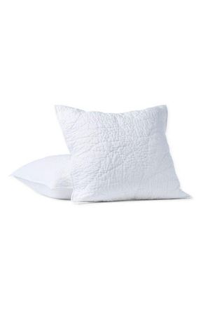 Coyuchi Manzanita Hand Stitched Organic Cotton Sham in Alpine White at Nordstrom, Size Euro