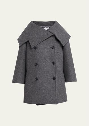 Michael Kors Portrait Wool Double-Breasted Peacoat