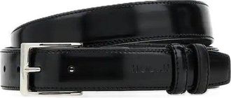 Hogan Black Sleek Leather Belt