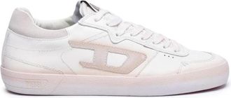 Diesel Leren Sneakers met Rubberen Zool - Heren - Sneakers - Wit - 40 1/2 EU - Leer - Schoenen