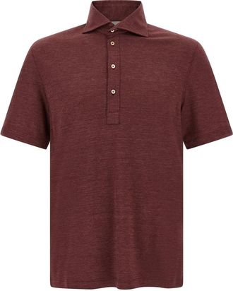 Brunello Cucinelli Maroon Shirt Collar Polo