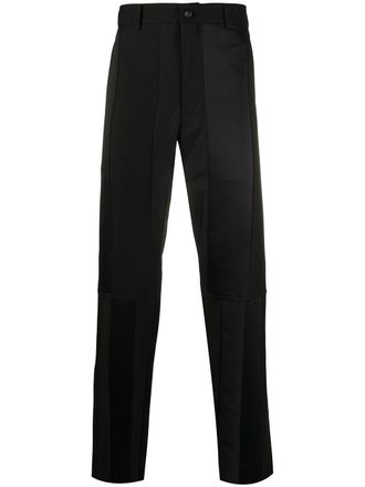 Comme Des Gar&ccedil;ons panelled straight-leg trousers - men - Polyester/Cupro - M - Black