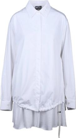 Diesel Maxi Camicia - Dames - Overhemden - Wit - S - Katoen - Overhemden