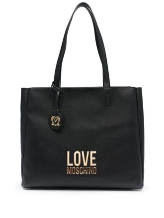 Love Moschino logo-plaque shoulder bag - women - Polyurethane - OS - Black