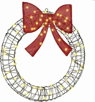 vidaXL Corona con 60 LED cálido 75 cm Ratán vidaXL