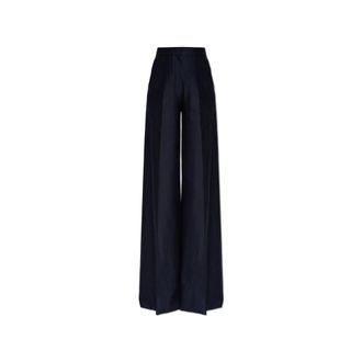 Max Mara Wide Trousers, female, Black, Size: 2XS Pinza Trousers