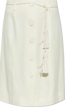 Poss&eacute; Elspeth Skirt - Dames - Midirokken - Beige - M - Wol - Rokken