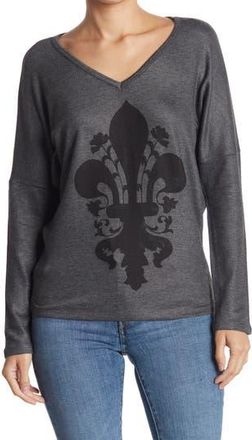 Go Couture Colorblock V-Neck Sweater in Black Dye 2 at Nordstrom Rack, Size X-Large