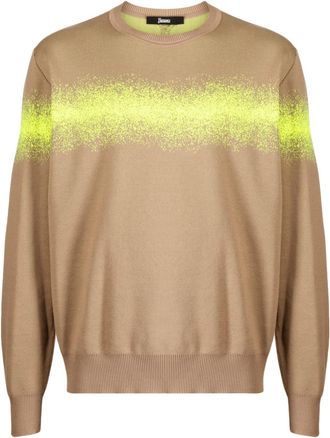Herno spray-paint effect knit sweatshirt - men - Cotton/Polyester - 48 - Brown