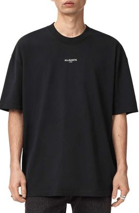 AllSaints Underground Oversize Graphic T-Shirt in Washed Black at Nordstrom, Size Xx-Large