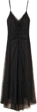 Twinset Maxi Jurk - Dames - Feestkleedjes - Zwart - L - Polyester - Kleedjes