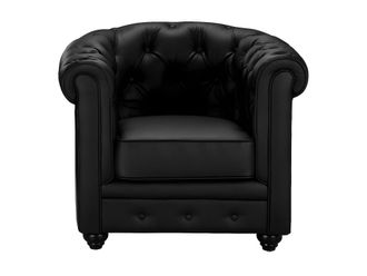 VENTE-UNIQUE.COM Sill&oacute;n cl&aacute;sico piel sint&eacute;tica negro