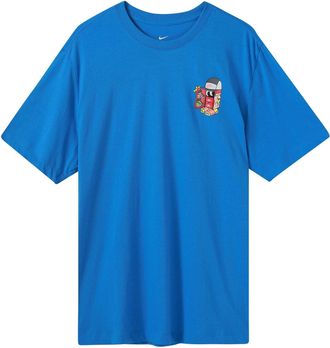 Nike Sportswear Shoe Printing Sports Round Neck Short Sleeve Blue DD1261-435