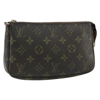 Louis Vuitton Pre-owned Clutches, female, Brown, Size: ONE SIZE Pre-owned Vintage Monogram Canvas Accessory Pouch