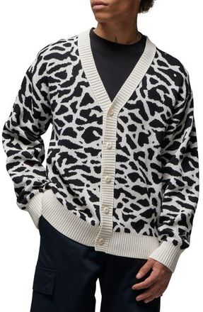 Nike Jordan Elephant Pattern Cardigan in Phantom/Black at Nordstrom, Size X-Large
