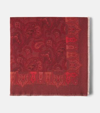 Etro Paisley printed wool throw