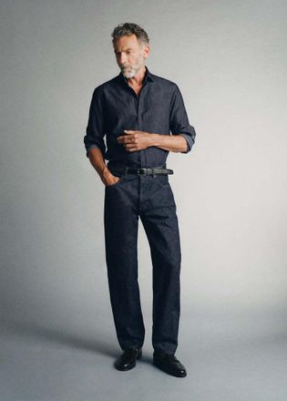 Mango Camicia denim 100% cotone italiano blu - Uomo - XL - MANGO MAN