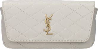 Saint Laurent Gaby Pouch Sun Case Dames Wit/Cr&egrave;me Leer
