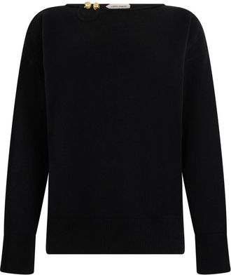 Alberta Ferretti Black Boat Neck Sweater