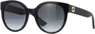 Gucci Ladies Black Round Sunglasses GG0035S 001