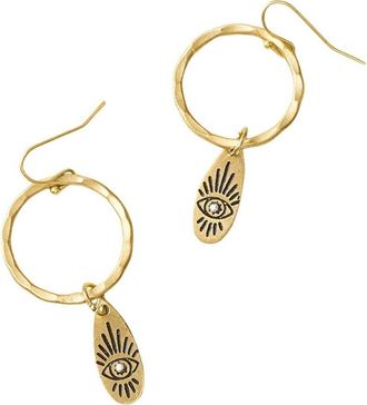 Matr Boomie Ruchi Evil Eye Charm Hoop Earrings in Gold at Nordstrom