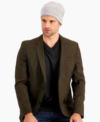Alfani Mens Solid Cut & Sew Beanie Grey