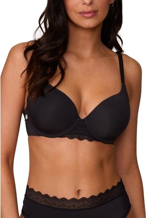 Harper Wilde Base Lace T-Shirt Bra in Black at Nordstrom, Size 32A