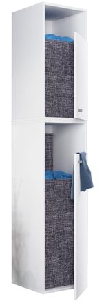 ebuy24 Ebuy24 - Gabinete De Ropa De Madera Vcm Descanso De Ropa Cesta De Lavander&iacute;a Dimensiones Aprox. Al. 184 X An. 35 X T. 39 Cm - Dreso Xxl2f (blanco)