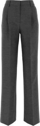 Burberry Donkergrijze Wol Wijde Pantalon