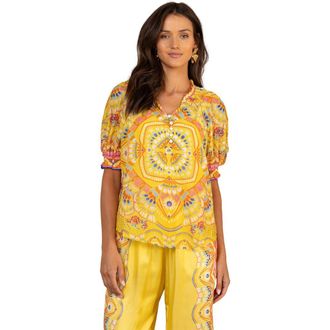 Hale Bob Aviara Silk Shirt in Yellow at Nordstrom, Size Medium