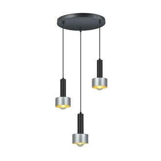 Fabrilamp Colgante Allende 3xe27 Negro/plata Regx35x35 Cm