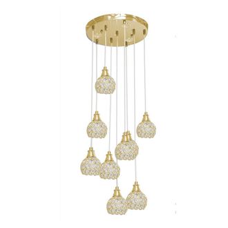 Trade Shop Trade Shop Traesio - Trade Shop - Lampadario Soffitto Sospensione Plafoniera Oro Argento Attacco G9 Luce 6500k B37 - Oro