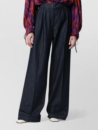 Dries Van Noten denim wide-leg trousers