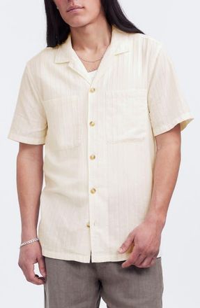 Madewell Easy Stripe Cotton Camp Shirt in Lighthouse at Nordstrom, Size Small