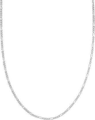 Bony Levy Mens 14K Gold Box Figaro Chain Necklace in 14K White Gold at Nordstrom, Size 22