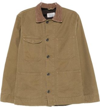 CHESAPEAKE'S Khaki Jacket With Contrasting Corduroy Collar