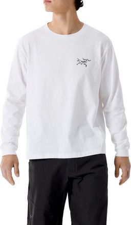 Arc'teryx Kragg Long Sleeve Cotton Graphic T-Shirt in White Light/Black at Nordstrom, Size Xx-Large