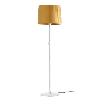 Faro Barcelona Faro Samba - Lampada Da Terra Rotonda Tappered Con Paralume Giallo, E27