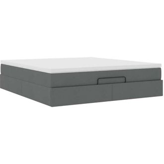 vidaXL Estructura Cama Otomana Colch&oacute;n Tela Gris Oscuro 180x200cm Vidaxl