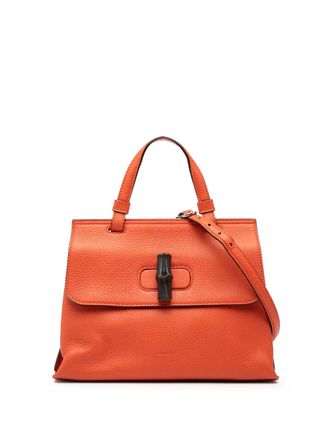 Gucci 2000-2015 Small Leather Bamboo Daily satchel - women - Calf Leather - One Size - Orange
