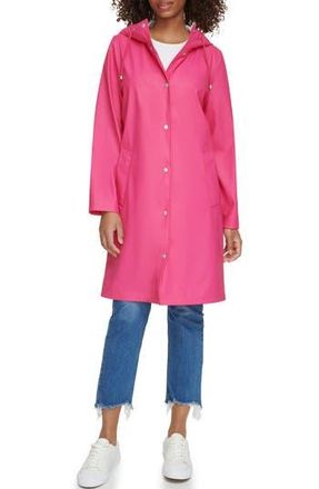 Levi's Water Resistant Hooded Long Rain Jacket in Pink Peacock at Nordstrom Rack, Size Medium