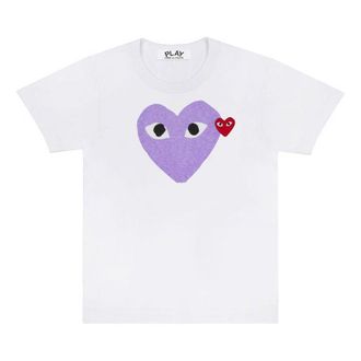 Comme Des Garçons Red Emblem Heart T-Shirt White/Purple AZ-T106-051-1