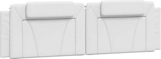 vidaXL Cabecero De Cama Acolchado Cuero Sint&eacute;tico Blanco 183 Cm Vidaxl